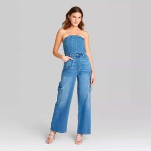 Denim Cargo Jumpsuit